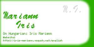 mariann iris business card